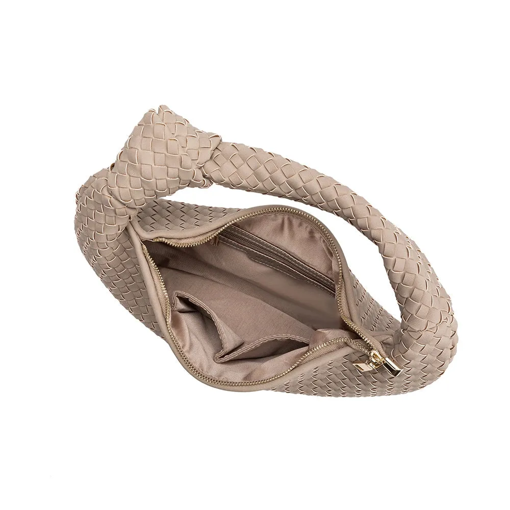 Melie Bianco Brigitte Mushroom Recycled Vegan Suede Shoulder Bag