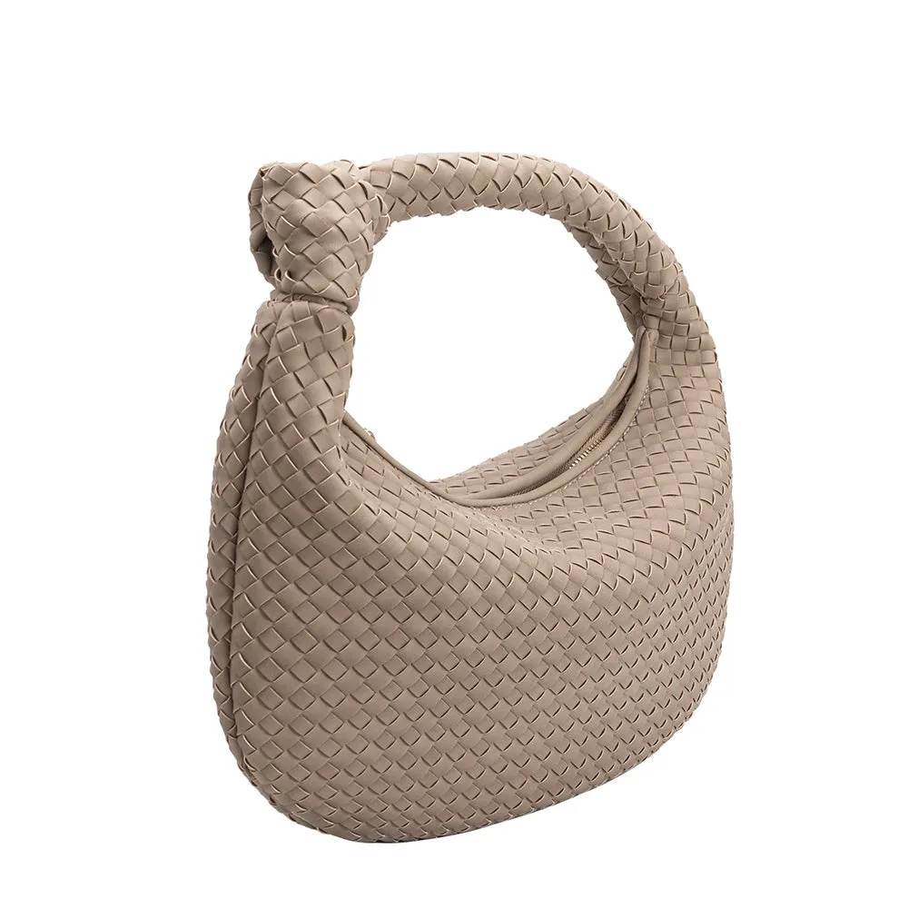 Melie Bianco Brigitte Mushroom Recycled Vegan Suede Shoulder Bag
