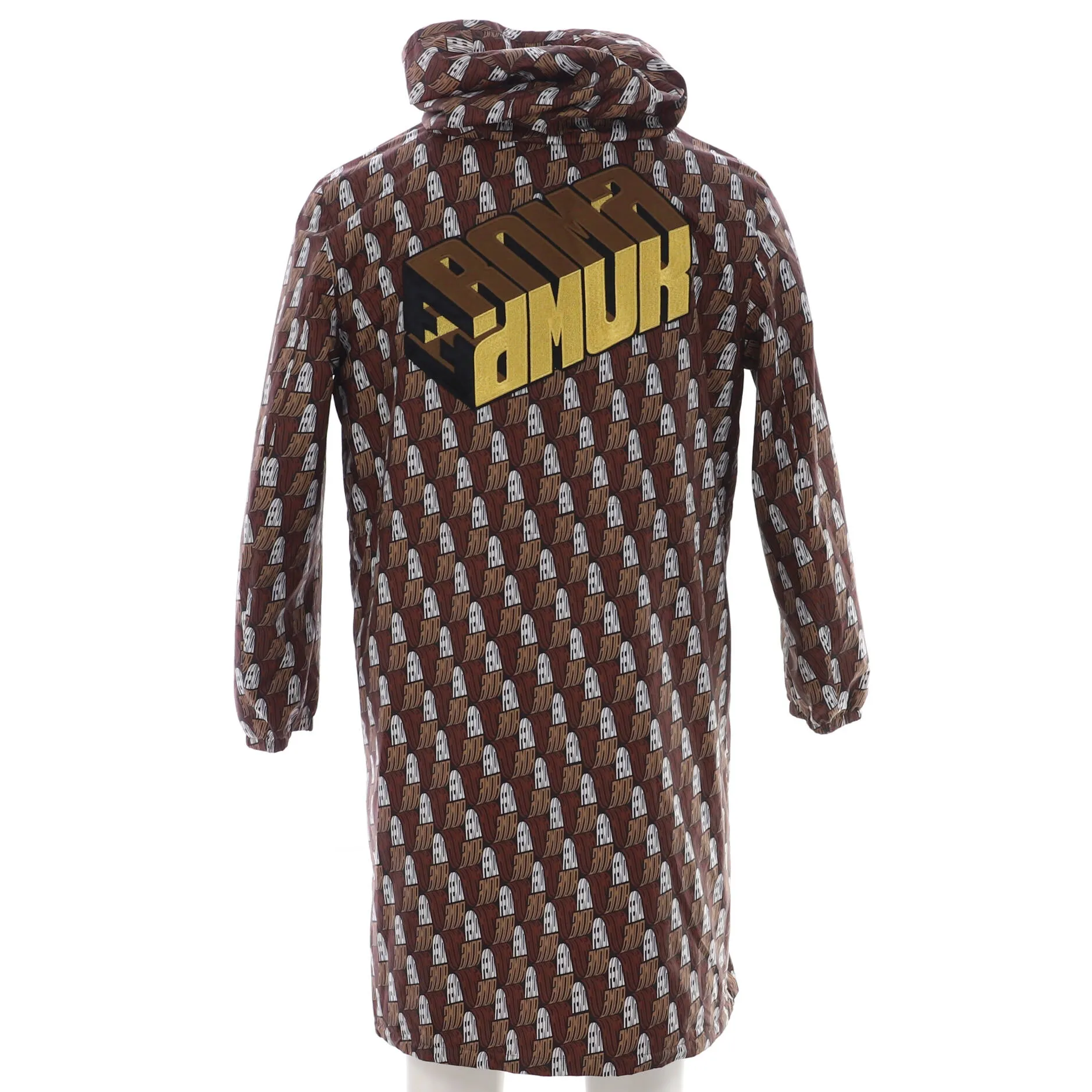 Men's Roma Amor Reversible Hooded Windbreaker Zucca Polyester