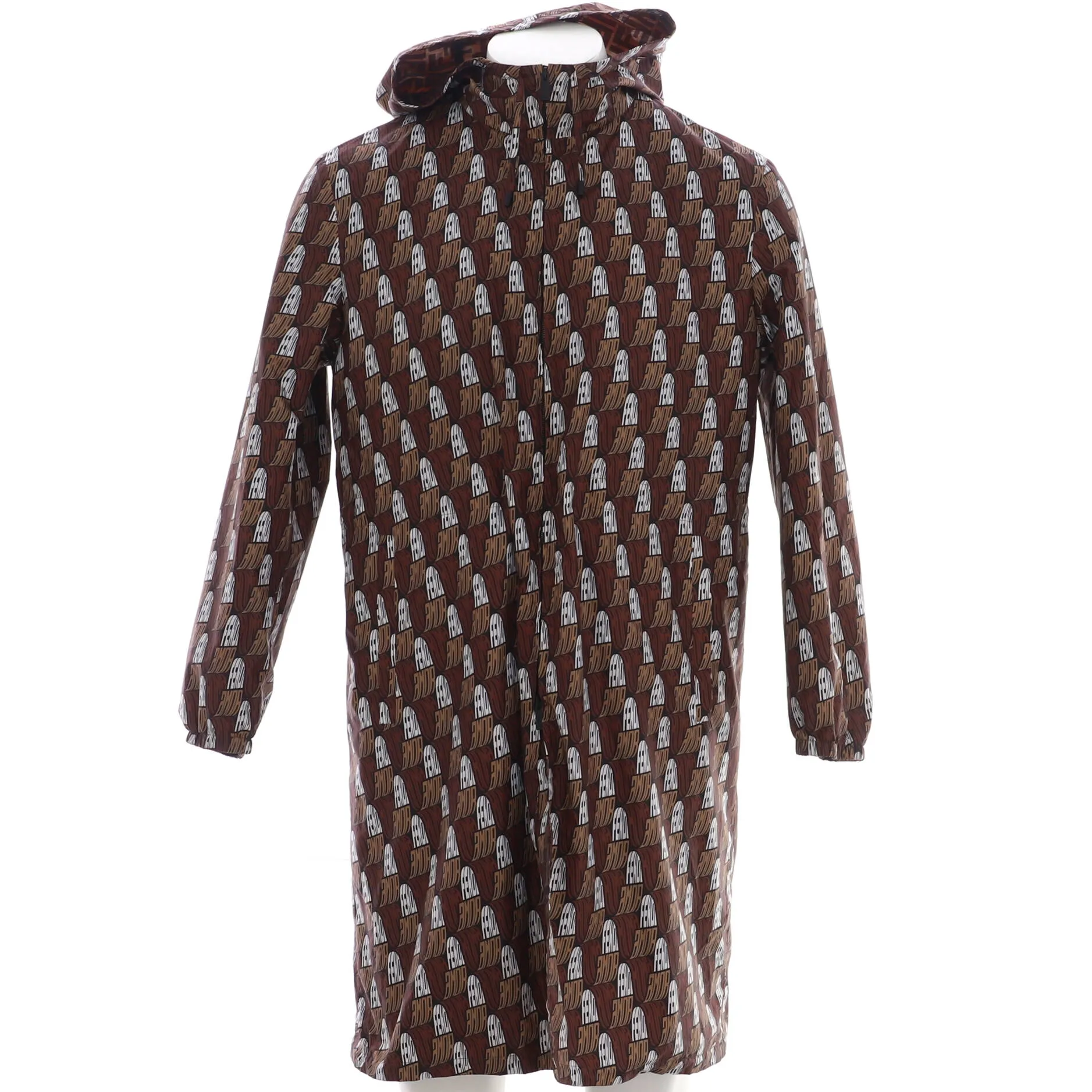 Men's Roma Amor Reversible Hooded Windbreaker Zucca Polyester