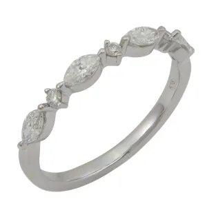 Mixed-shape Round & Marquise Single Prong 0.38ct tw Diamond Ring
