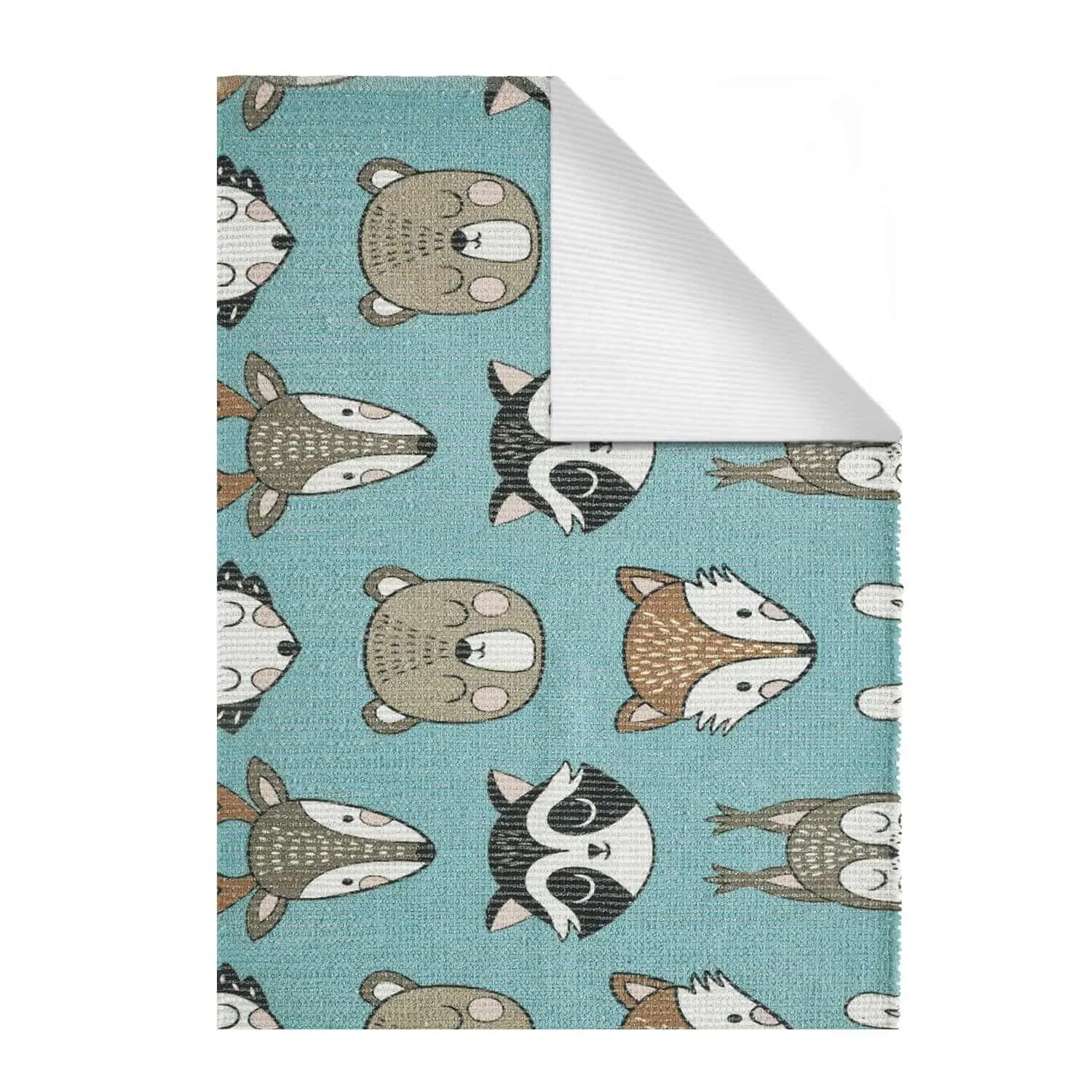 Mona B - Printed Fox Kids Room Dhurrie Carpet Rug Runner Floor Mat for Living Room Bedroom: 2 X 3 Feet Multi Color- PR-108