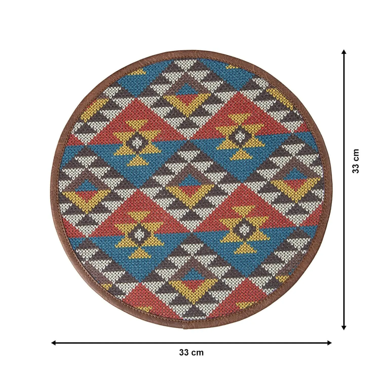 Mona B - Set of 2 Printed Placemats, 13 INCH Round, Best for Bed-Side Table/Center Table, Dining Table/Shelves (Saffiano)