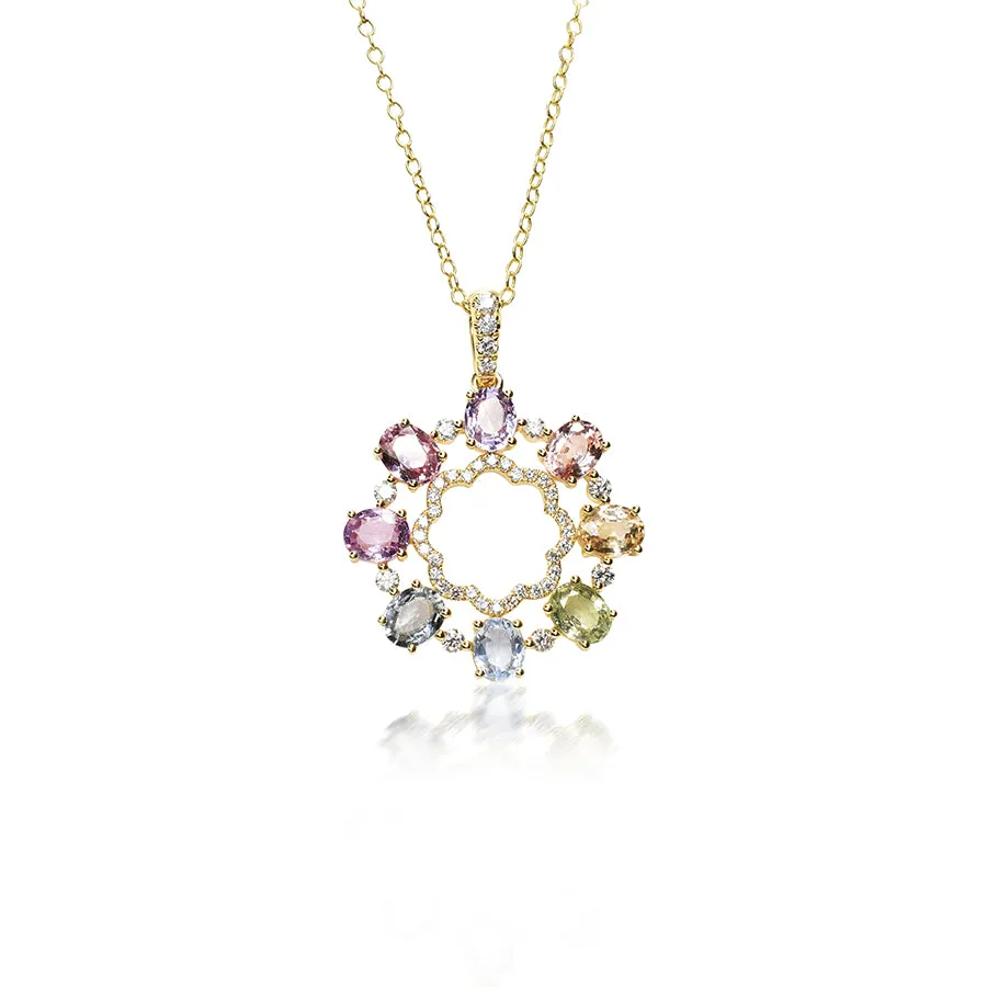 Multi Coloured Sapphire Pendant
