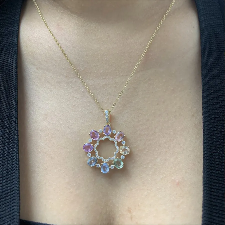Multi Coloured Sapphire Pendant