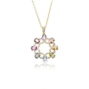 Multi Coloured Sapphire Pendant