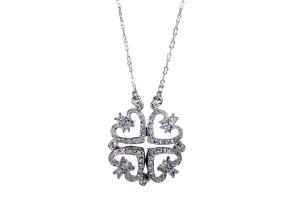 N7109 Swarovski Crystal Quadruple Heart with Magnetic Lock Pendant Necklace