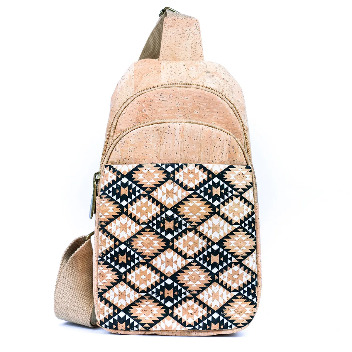 Natural Women's Three-Compartment Sling Bag BAG-2296