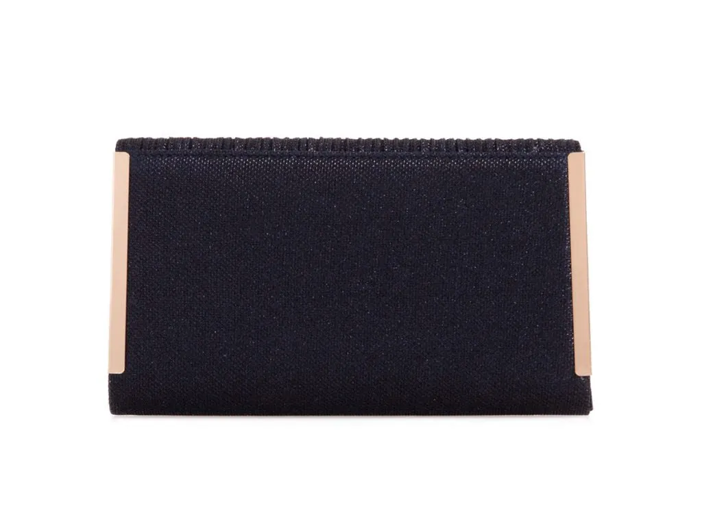 Navy Glitter Envelope Clutch Bag