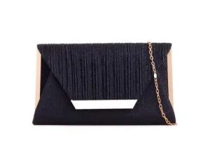 Navy Glitter Envelope Clutch Bag