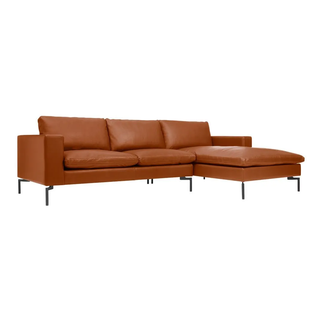 New Standard Leather Sofa with Right Arm Chaise