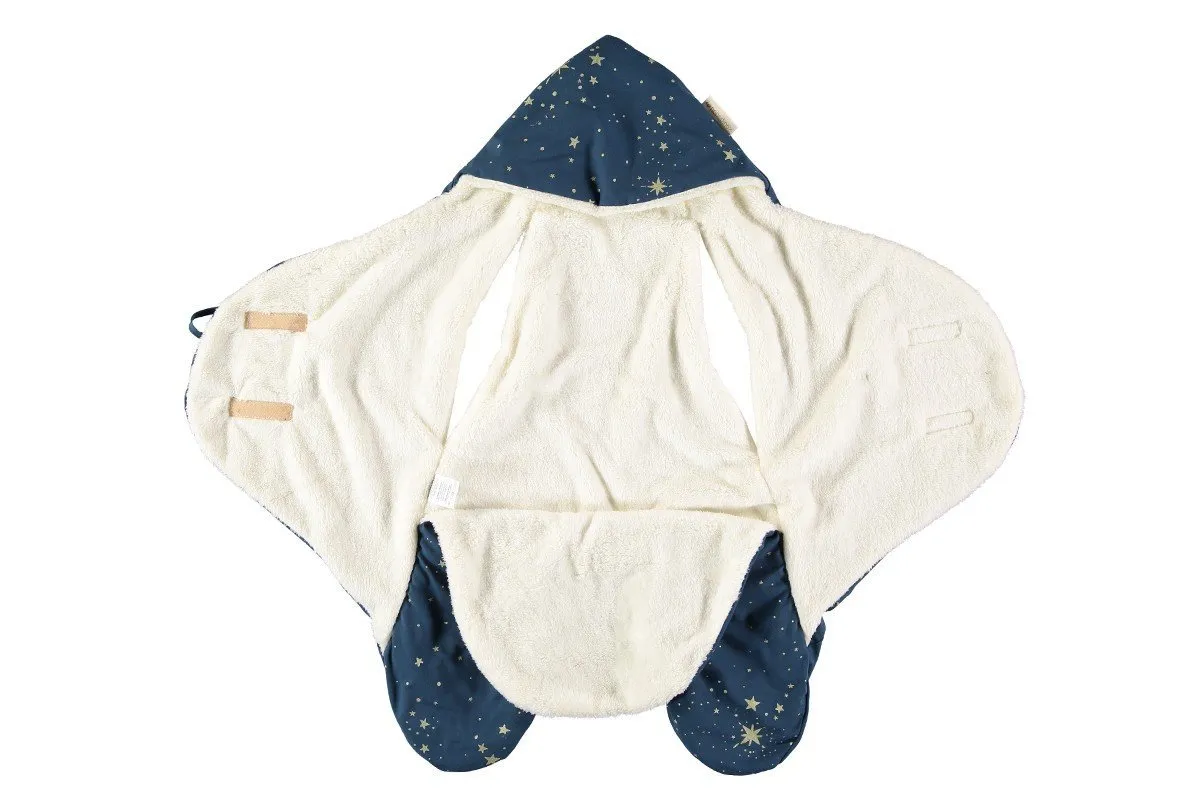 Nobodinoz Kiss Me Baby / Car Seat /Stroller Wrap Gold Stella Night Blue