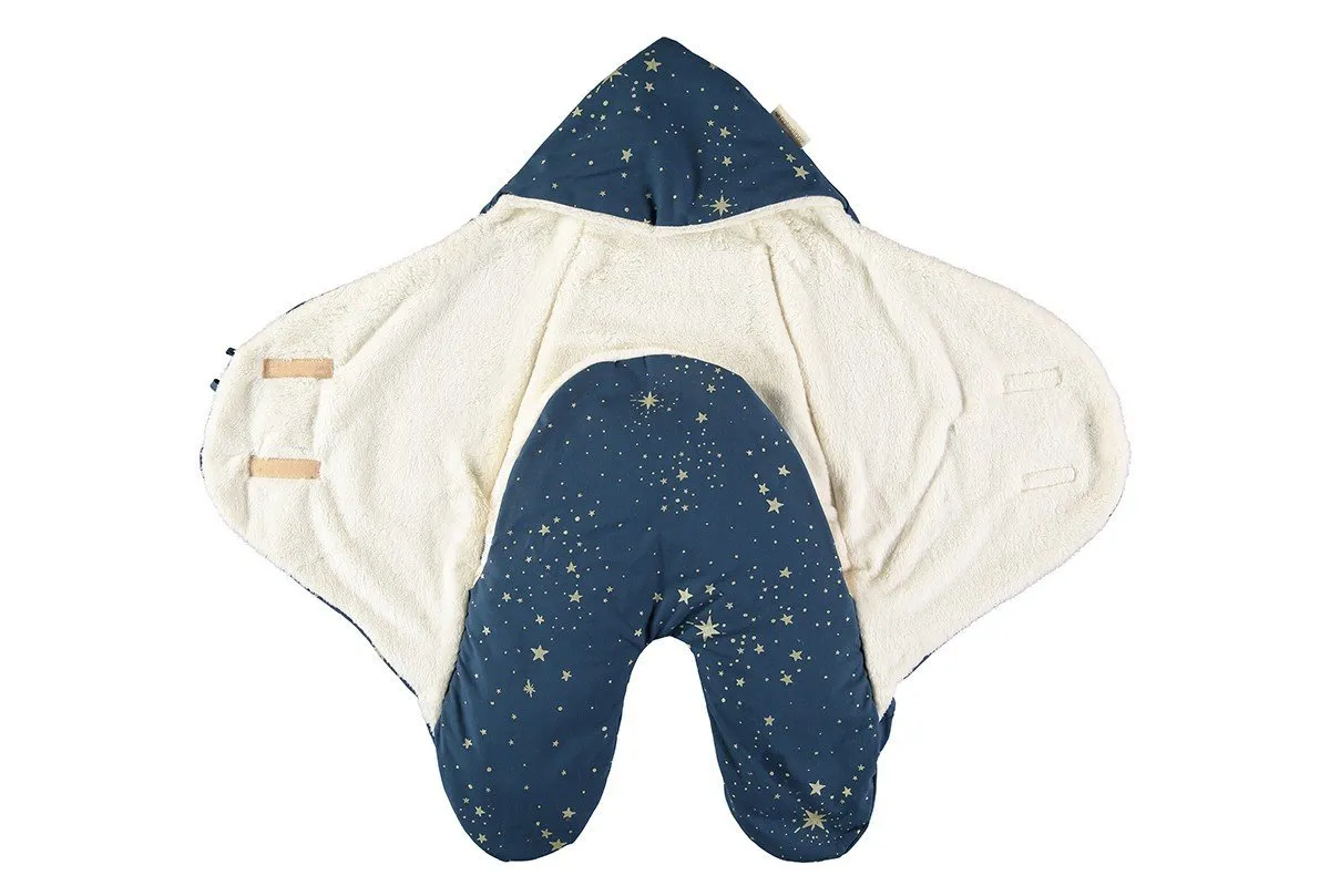 Nobodinoz Kiss Me Baby / Car Seat /Stroller Wrap Gold Stella Night Blue