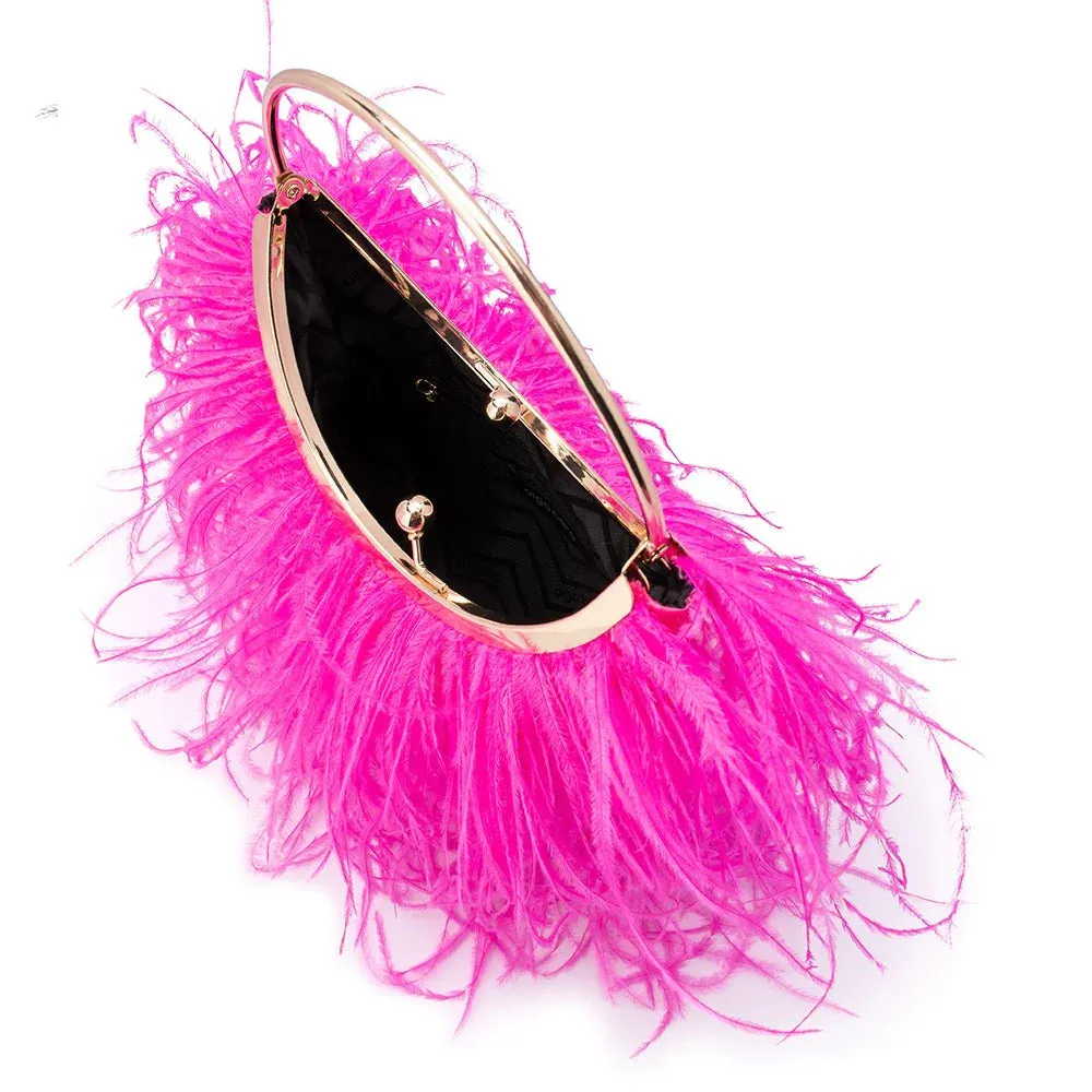OB6433 PENNY FRAMED FEATHER BAG