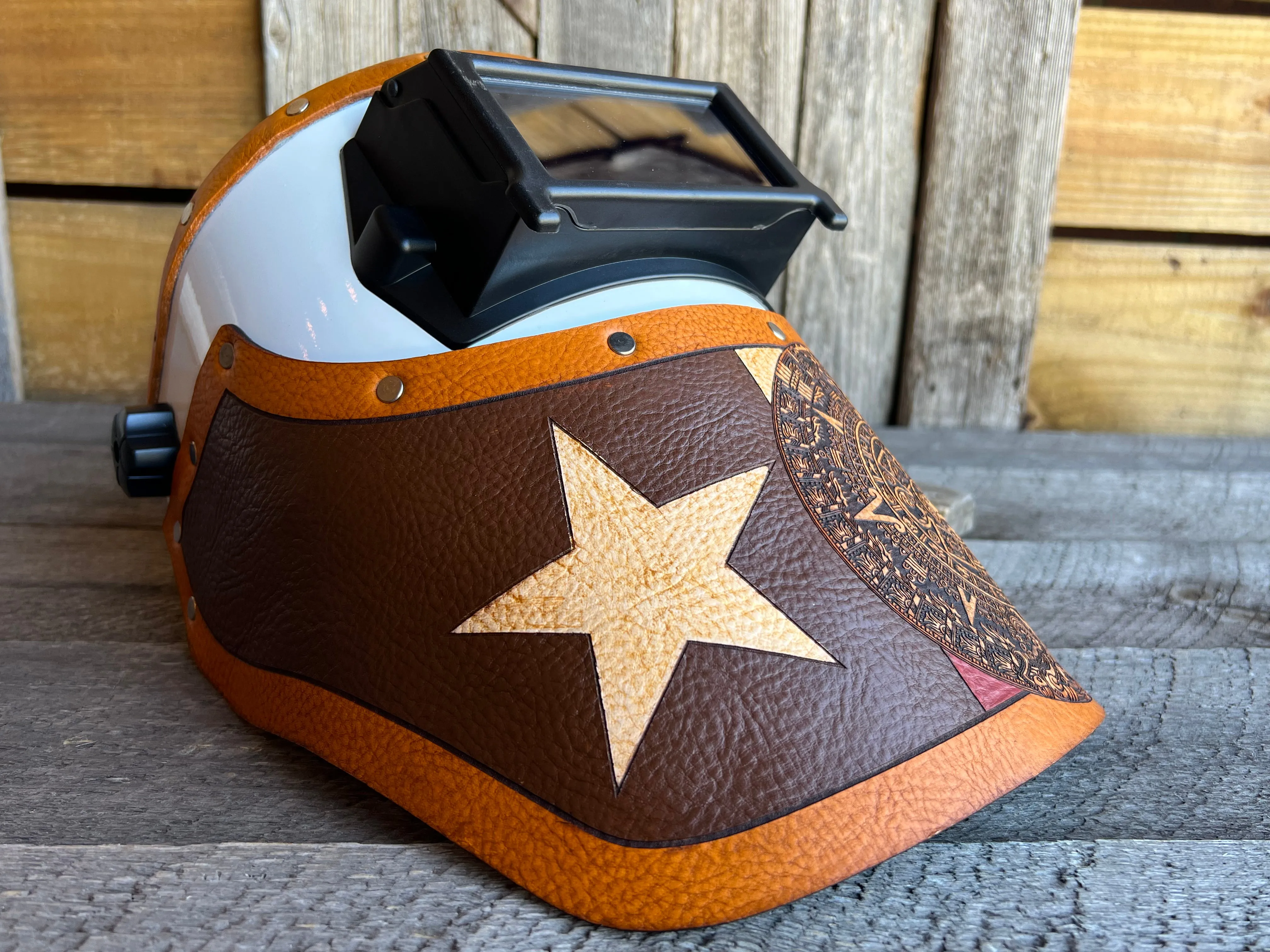 Outlaw Leather - Welding Hood - Texas/Aztec Brown