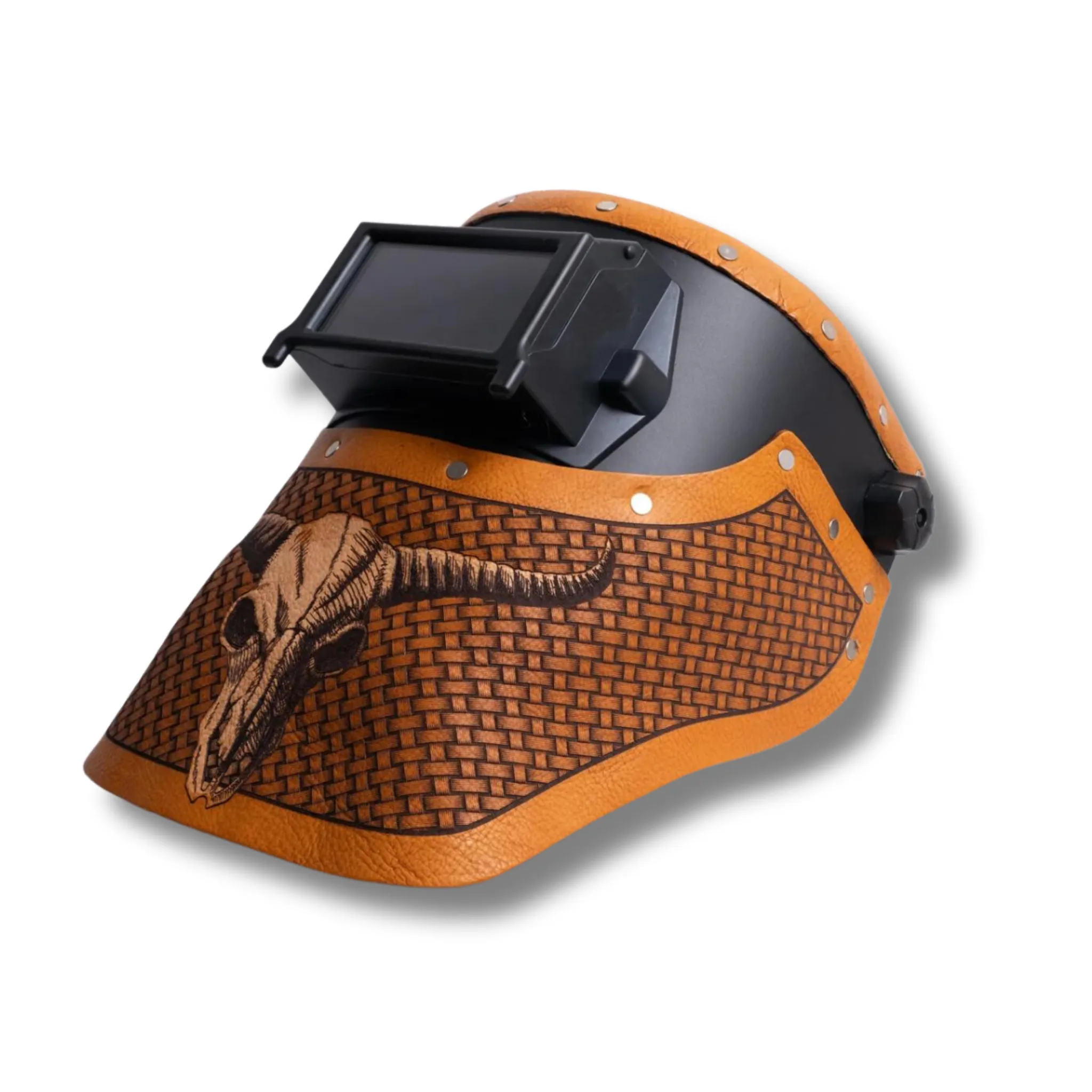 Outlaw Welding - Welding Hood - Longhorn Skull Tan