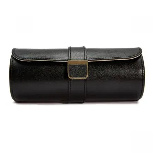 Palermo Double Watch Roll w/ Jewelry Pouch (Black)