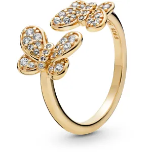 PANDORA Shine Dazzling Butterflies Open Ring w Cle