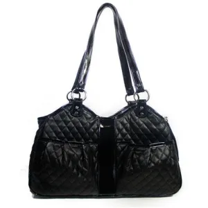 Petote Quilted Luxe Metro Dog Carrier - Black