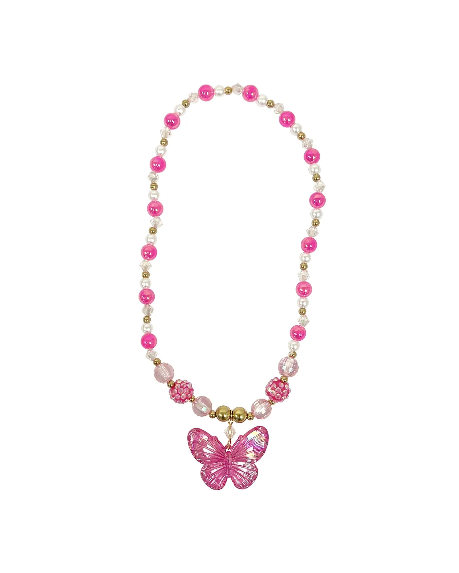 Pink Poppy Butterfly Necklace