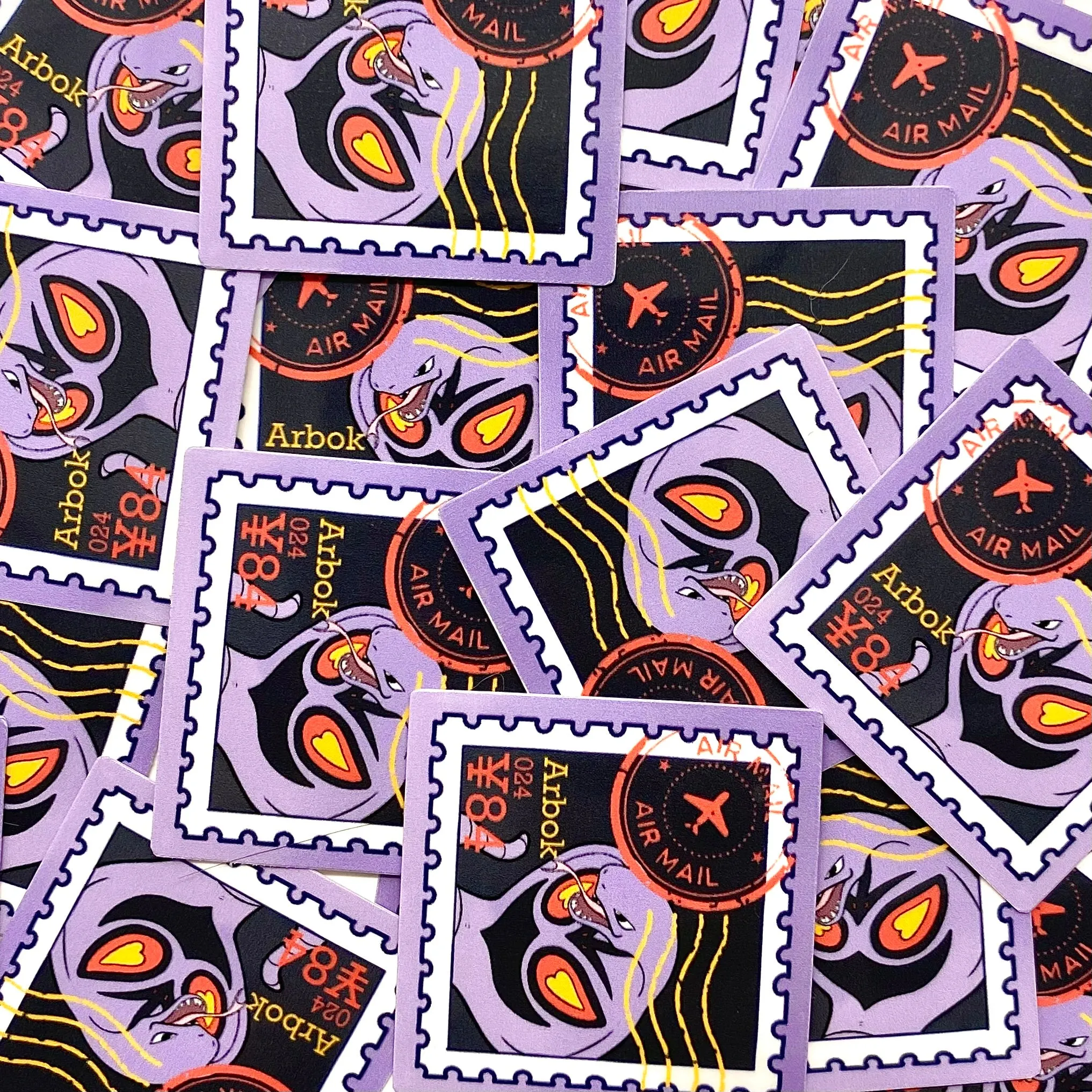 Poison Type Pokepal Stamps (mockups) vinyl  sticker pack