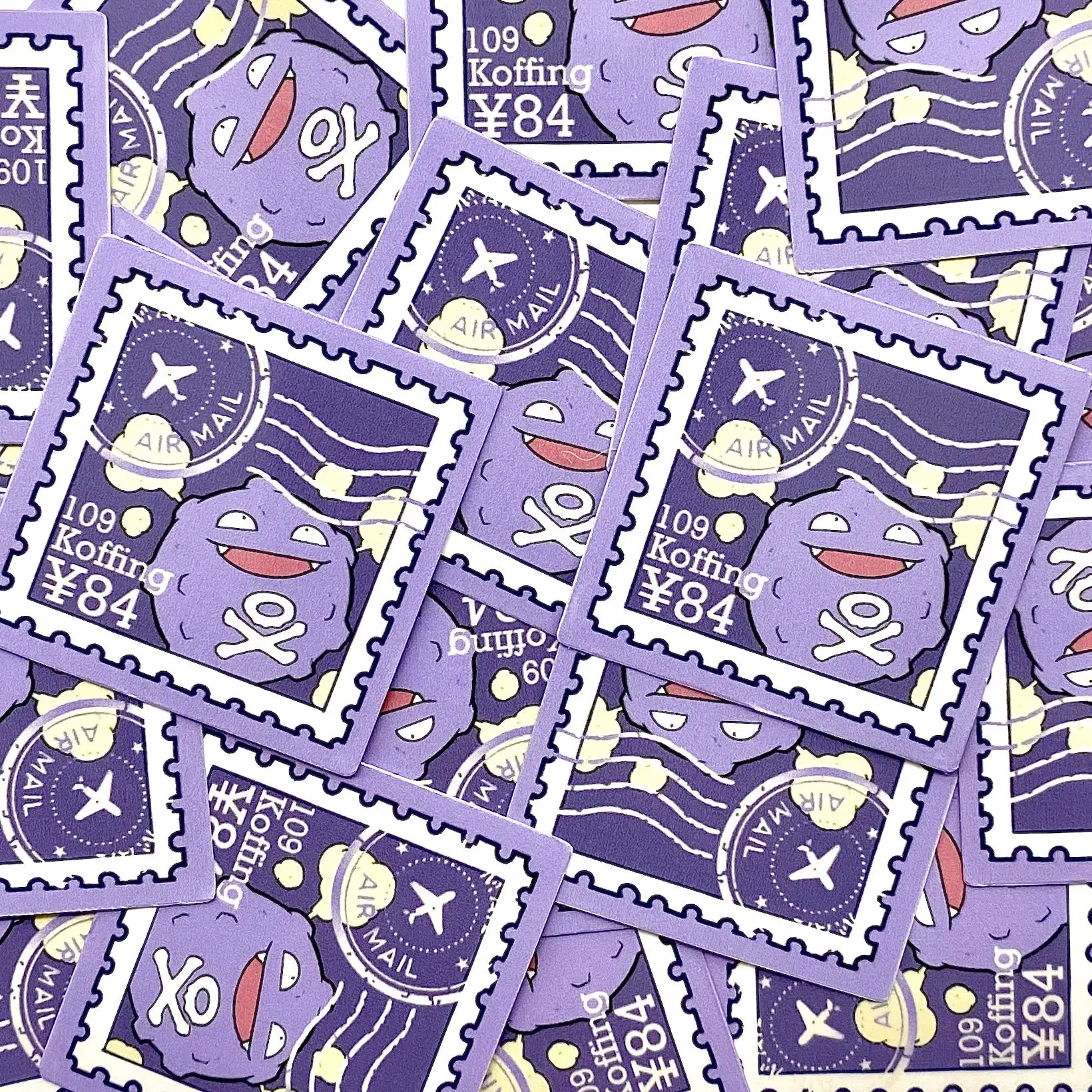 Poison Type Pokepal Stamps (mockups) vinyl  sticker pack