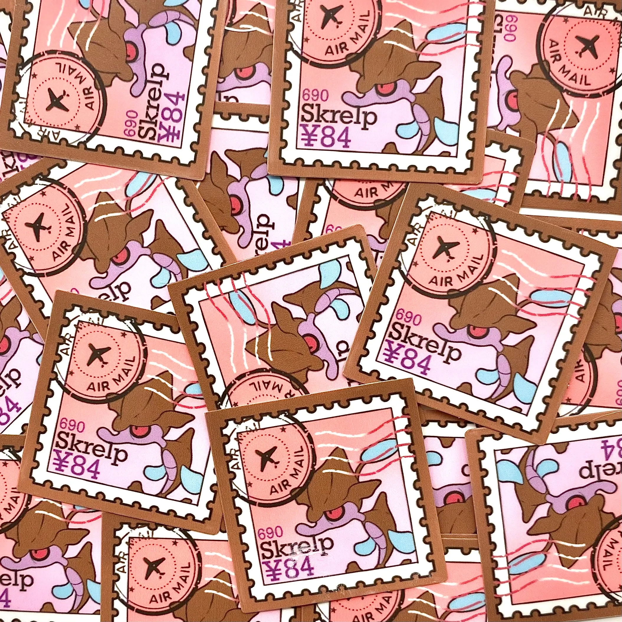 Poison Type Pokepal Stamps (mockups) vinyl  sticker pack