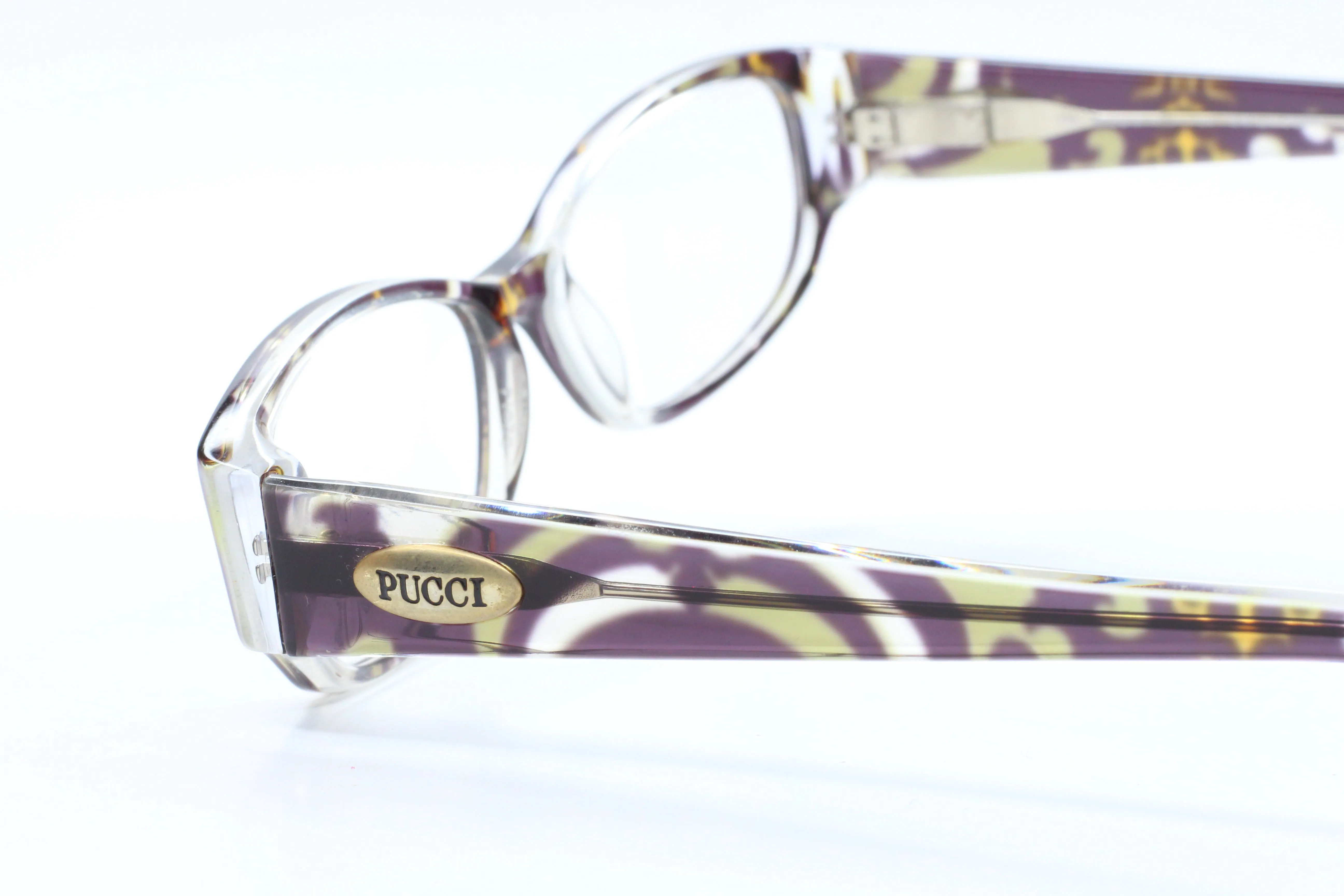 PUCCI EP2638 970 Crystal/Multi Full Rim Acetate Italy Eyeglasses