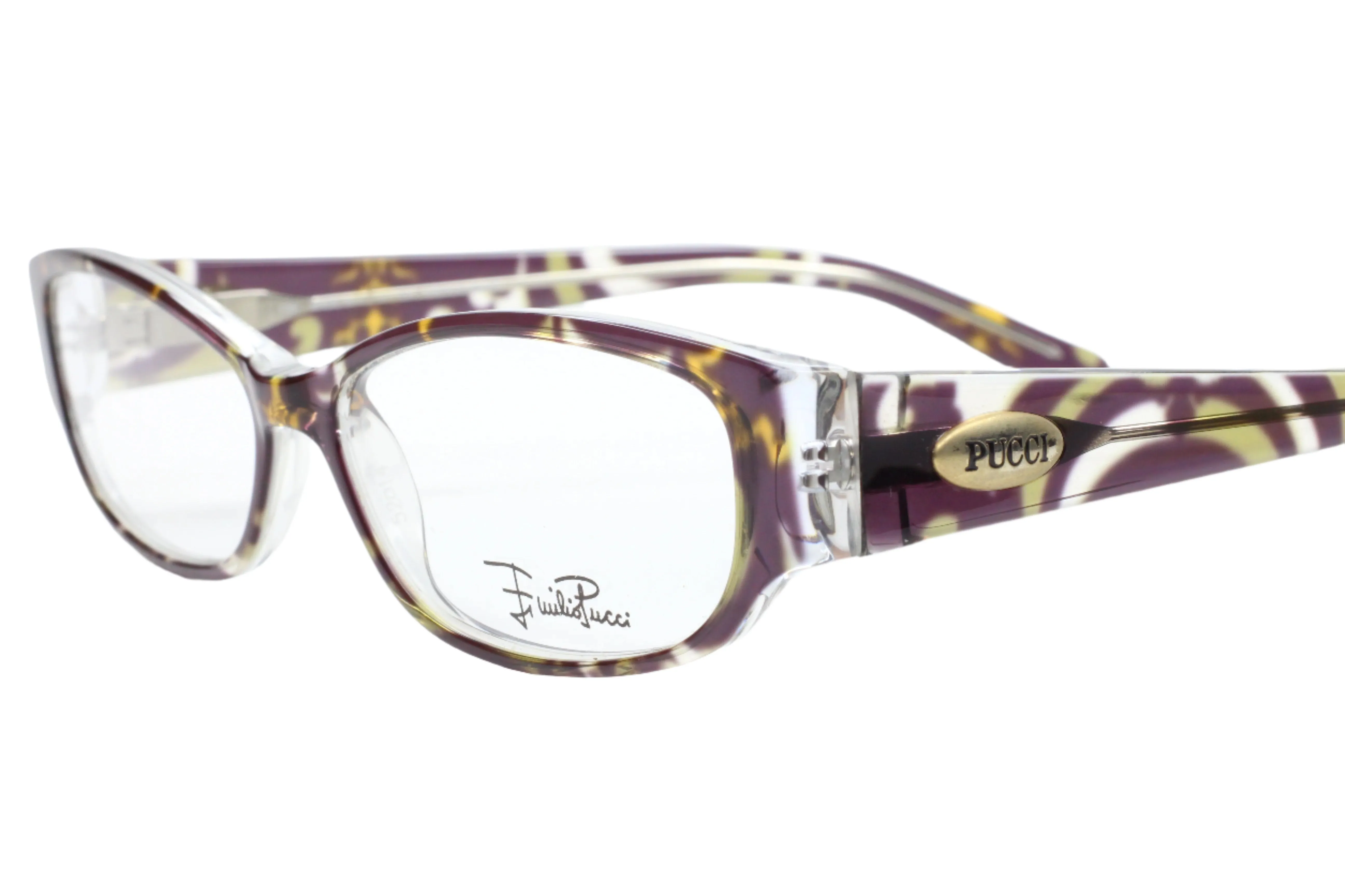 PUCCI EP2638 970 Crystal/Multi Full Rim Acetate Italy Eyeglasses
