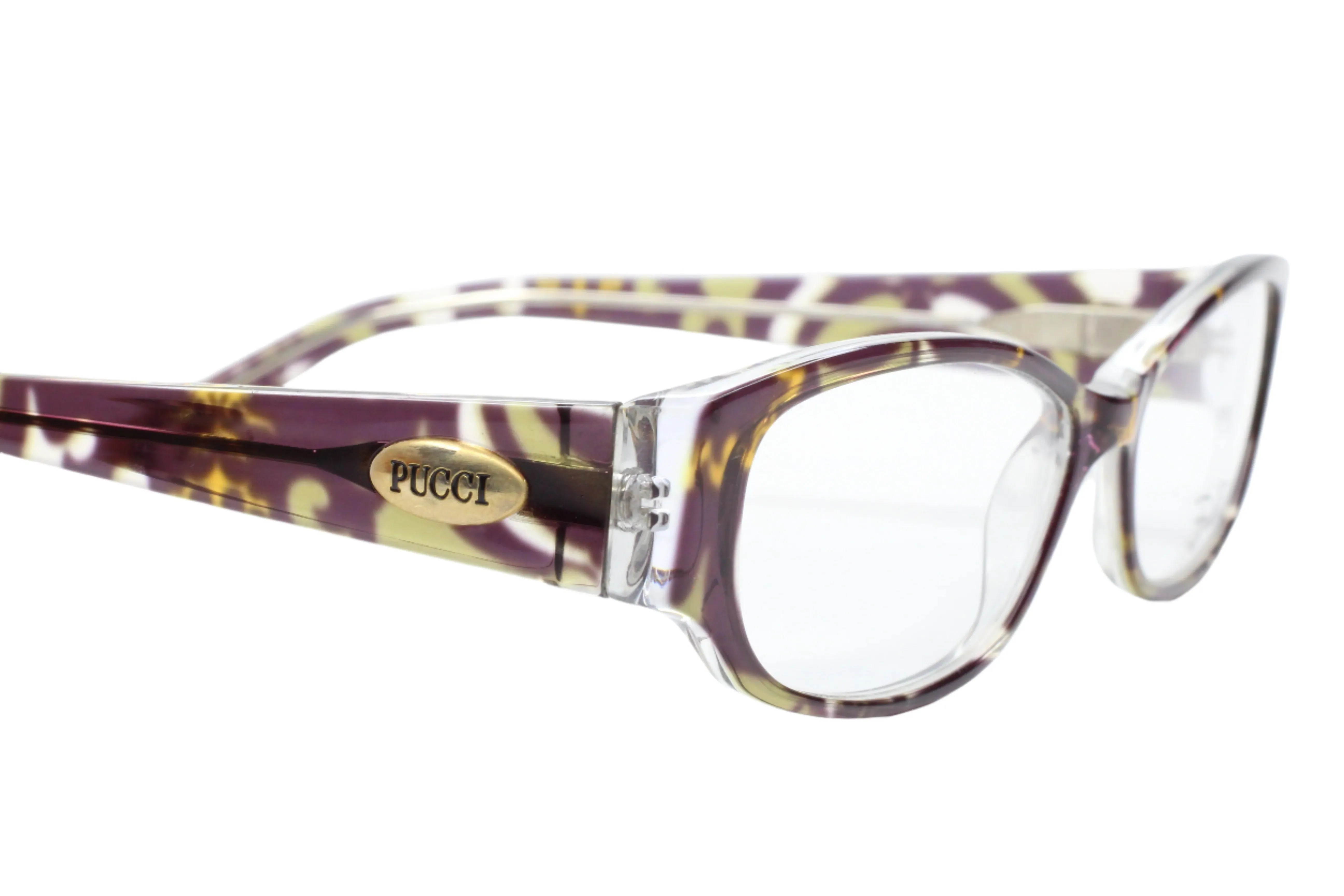 PUCCI EP2638 970 Crystal/Multi Full Rim Acetate Italy Eyeglasses