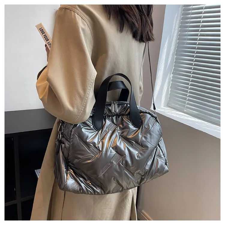 Puffer Shoulder Duffle Bag-Showtown