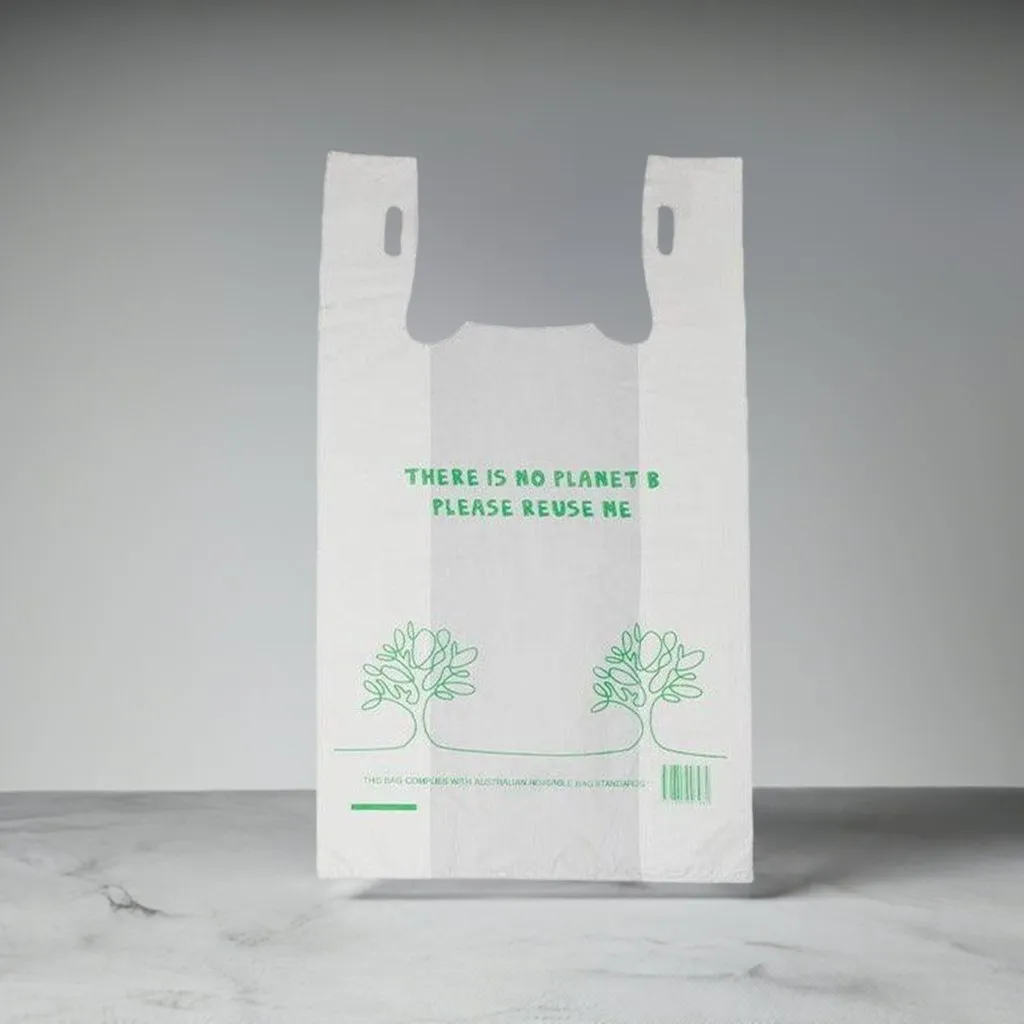 Reusable Recyclable Plastic Shopping Bags Singlet Eco Friendly Grocery Carry Bag