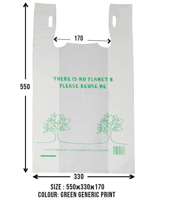 Reusable Recyclable Plastic Shopping Bags Singlet Eco Friendly Grocery Carry Bag