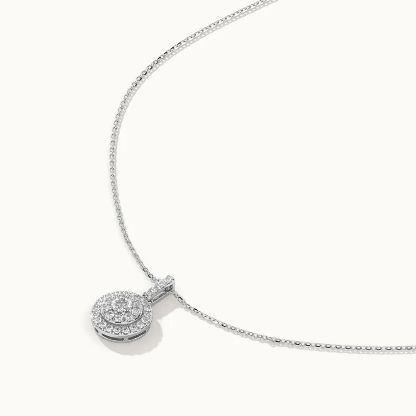 Round Cluster Diamond Necklace