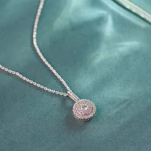 Round Cluster Diamond Necklace
