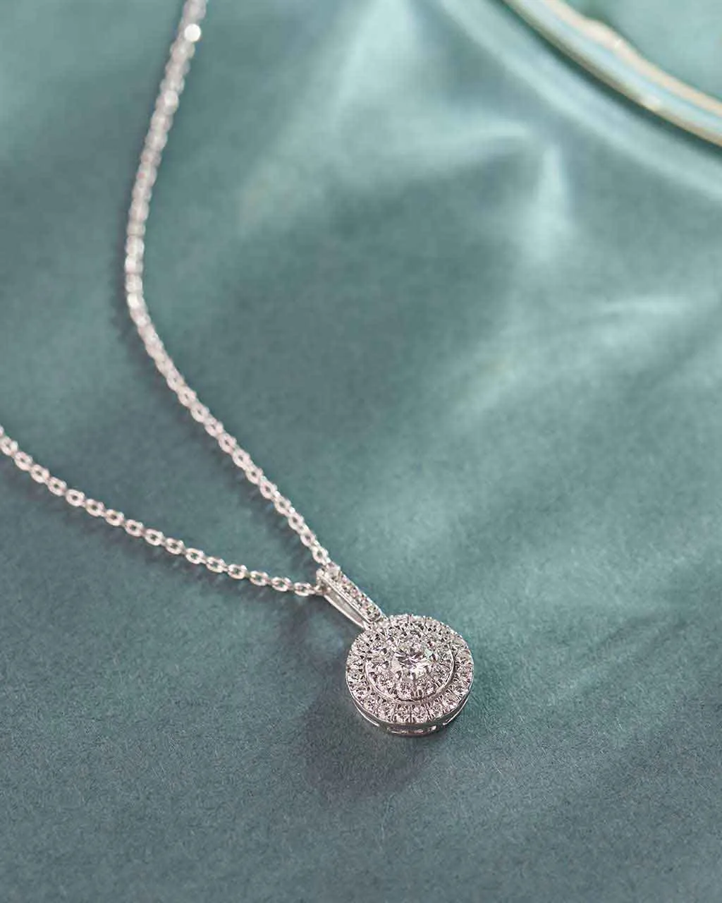 Round Cluster Diamond Necklace
