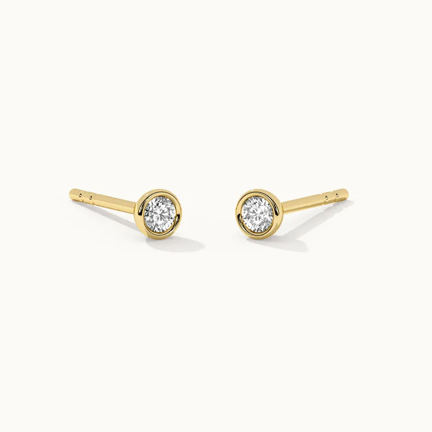 Round Cluster Small Diamond Earrings
