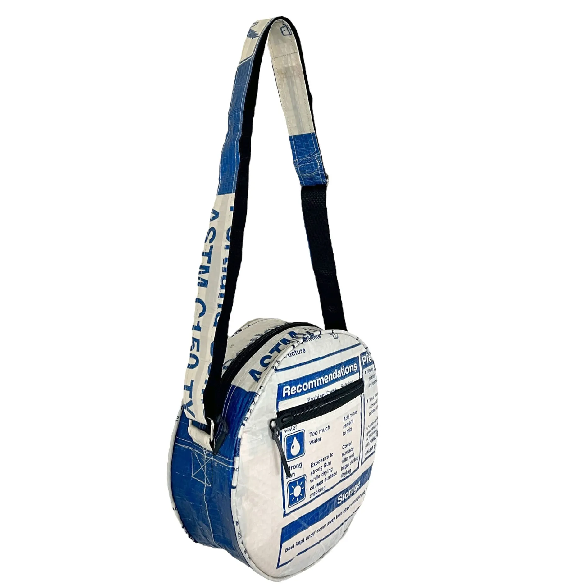 Round crossbody handbag with eagle