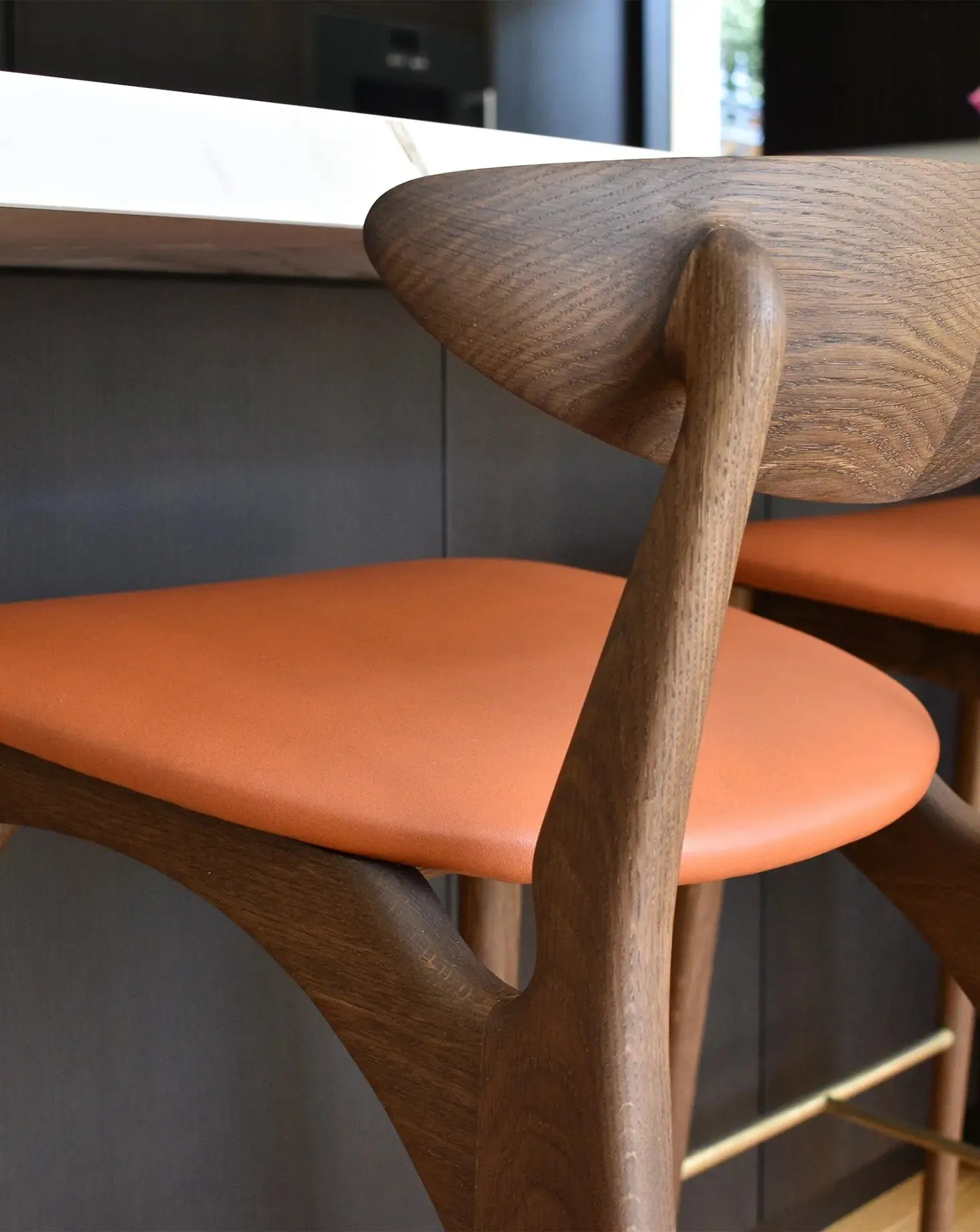Shanowen Fumed Oak Rust High Stool