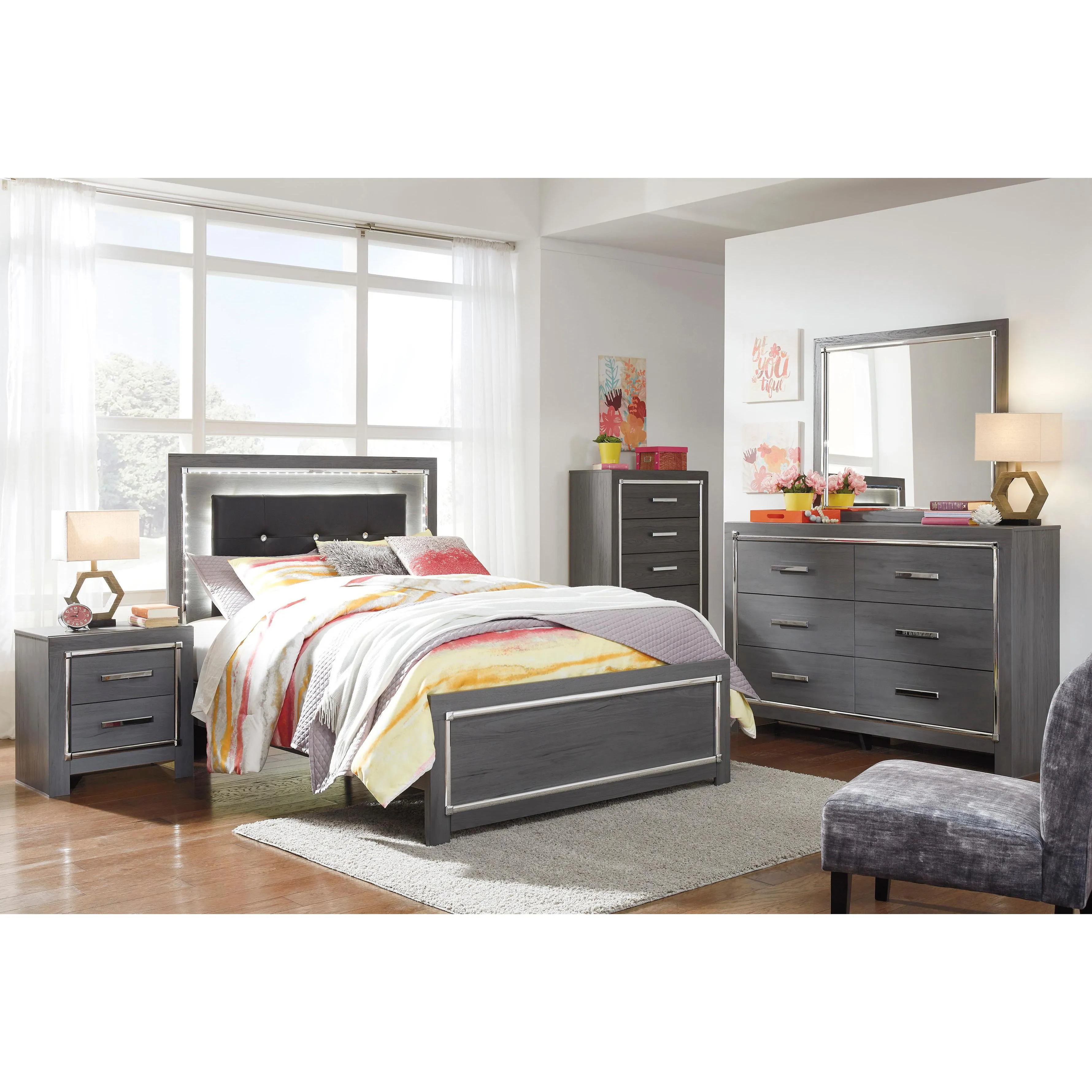 Signature Design by Ashley Lodanna B214 6 pc Full Panel Bedroom Set