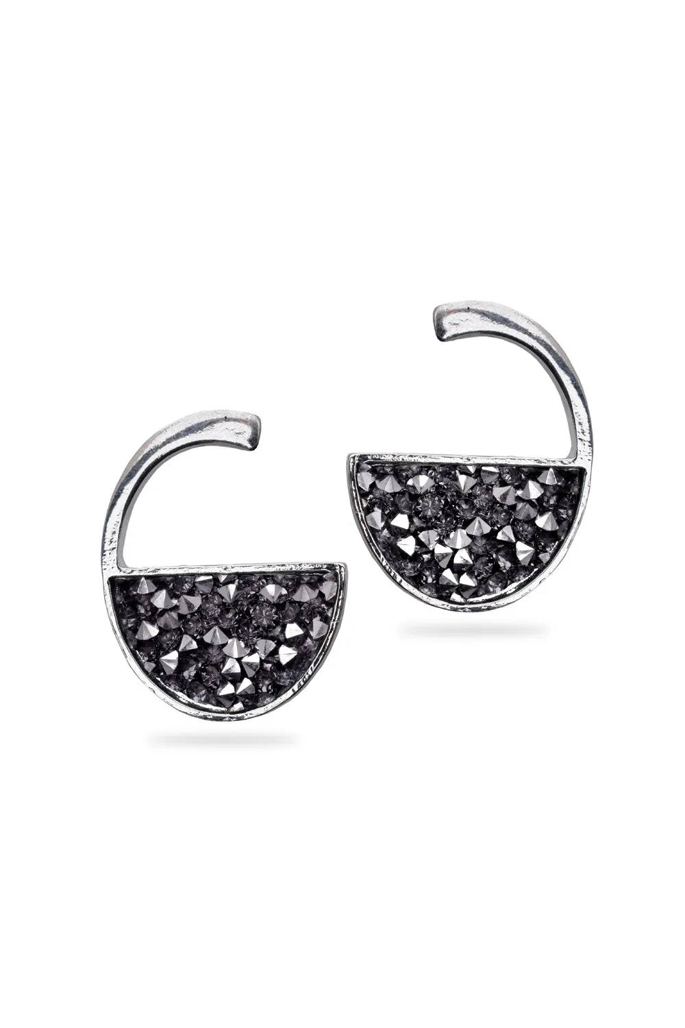 Silver Tiny Crystal Stud Earrings