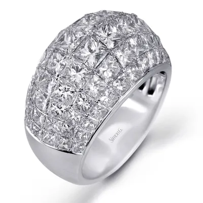 Simon-set Right Hand Ring in 18k Gold with Diamonds