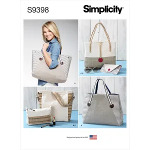 Simplicity Sewing Pattern S9398 Assorted Tote Bag, Purse and Clutch