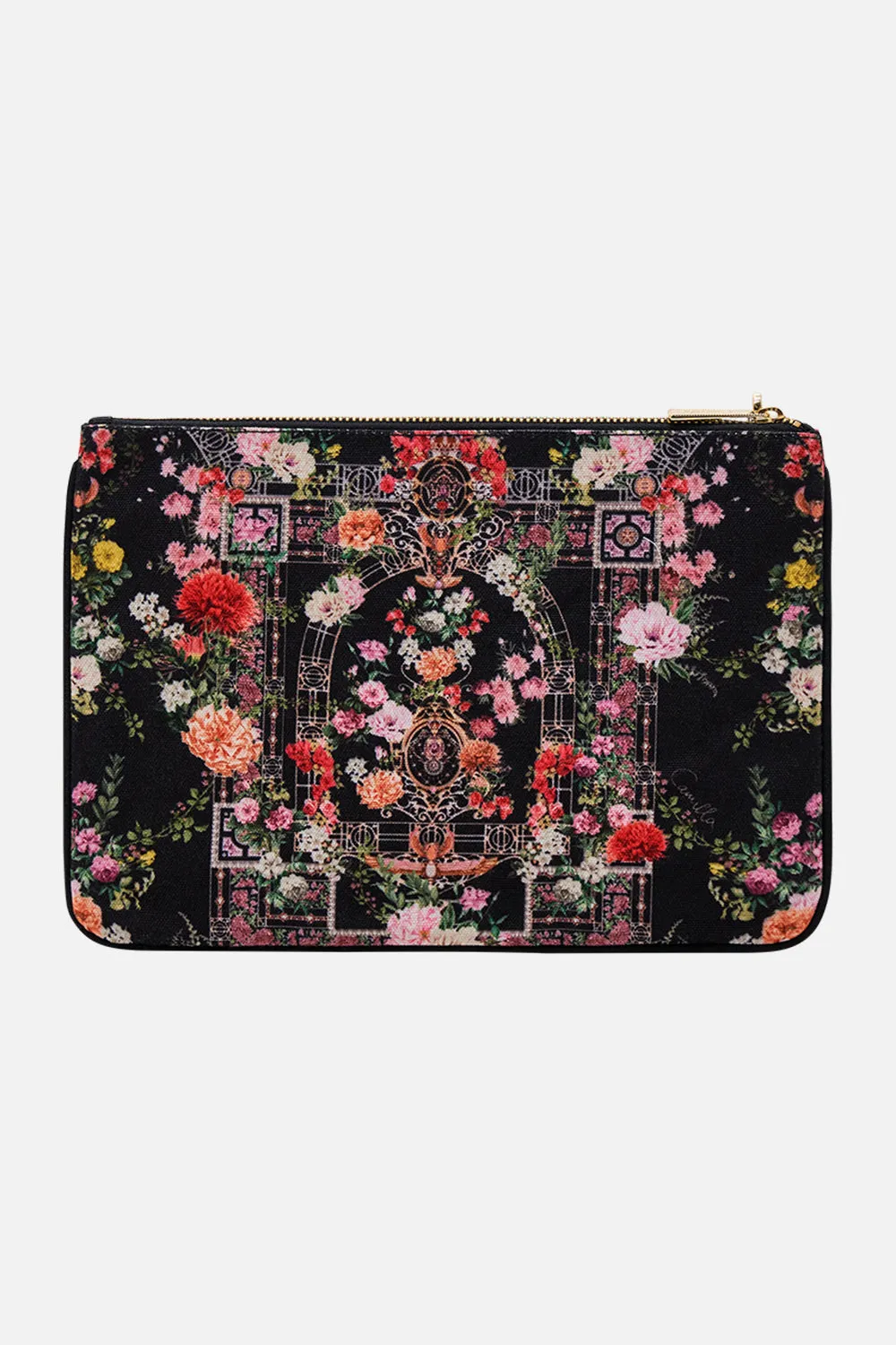 SMALL CANVAS CLUTCH ADORNED IN ALEXANDRIA