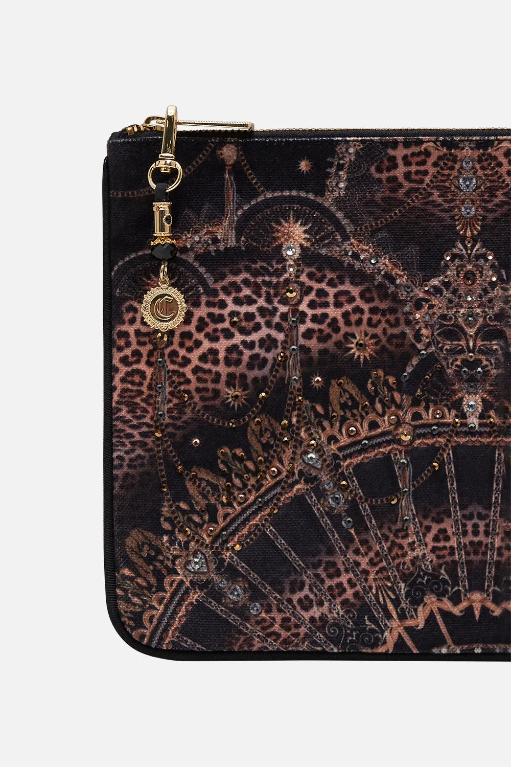 SMALL CANVAS CLUTCH MASKED AT MOONLIGHT