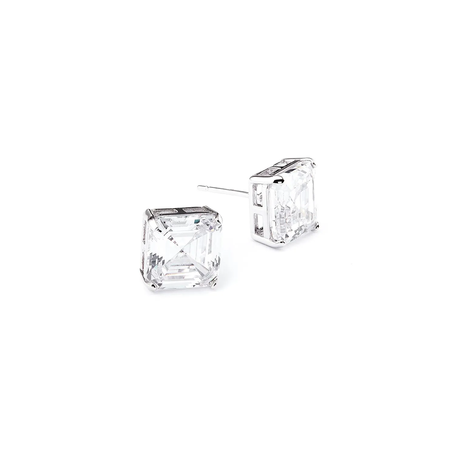 Solitaire CZ Asscher Earrings ( 1 CM )