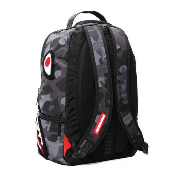 Sprayground Chenille Black Camo Shark Backpack