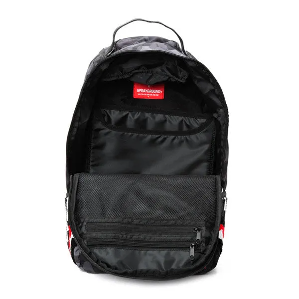 Sprayground Chenille Black Camo Shark Backpack