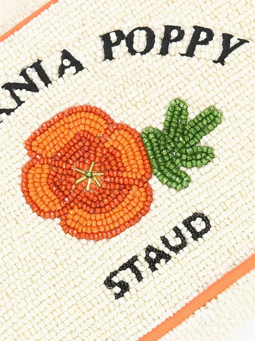 STAUD Tommy Beaded Bag in California Poppy