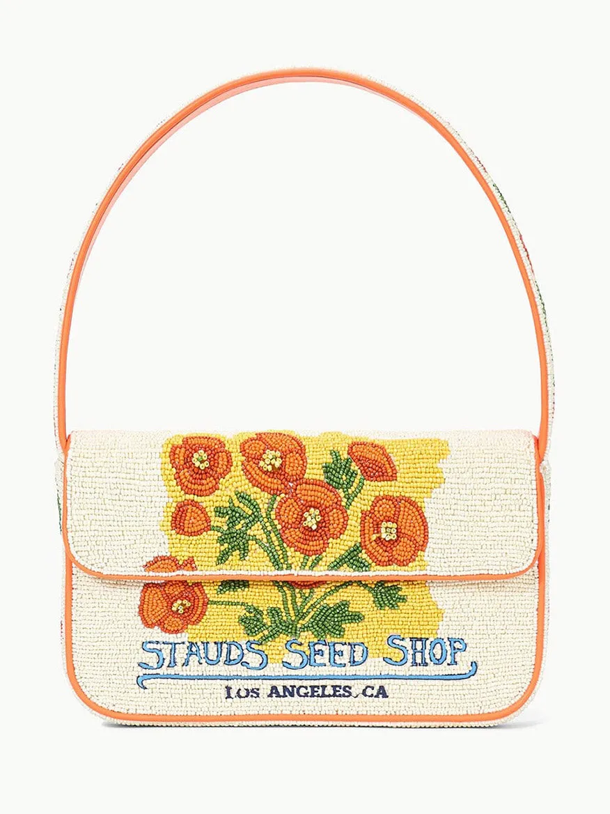 STAUD Tommy Beaded Bag in California Poppy